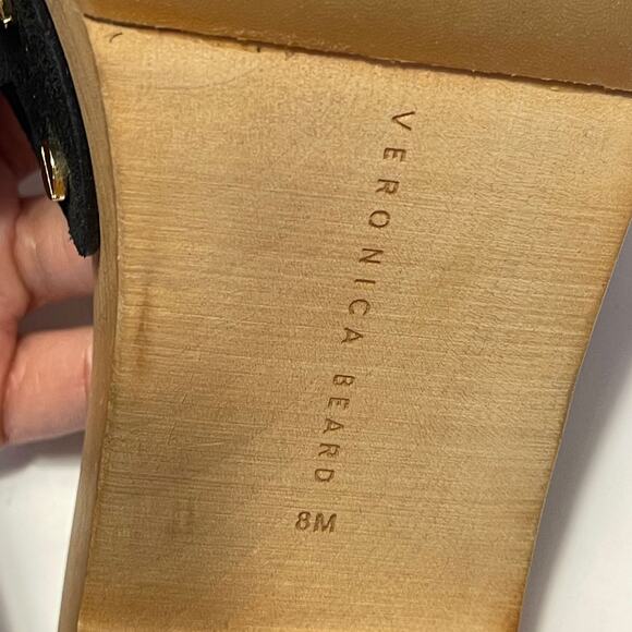 VERONICA BEARD NWOT Hannalee Suede Clog Platform Sandals in Black Size 8 - Picture 13 of 14